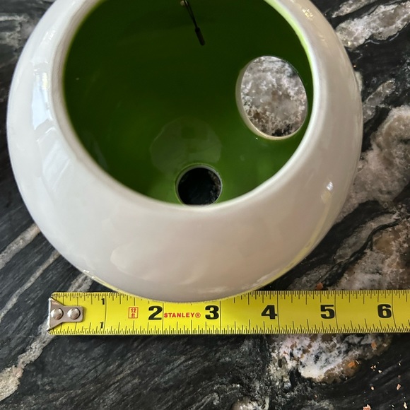 Set of 3 vintage MCM decorative hanging spheres white orange green / like new - Picture 5 of 5